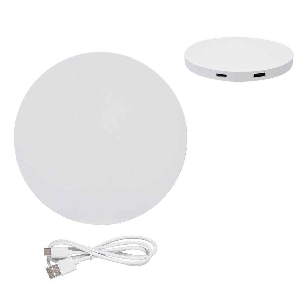 White puck viewed from directly above