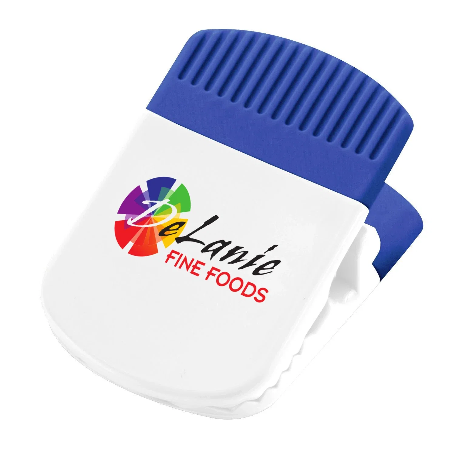 Imprinted Power Clip Jumbo — Blue-White — view 2