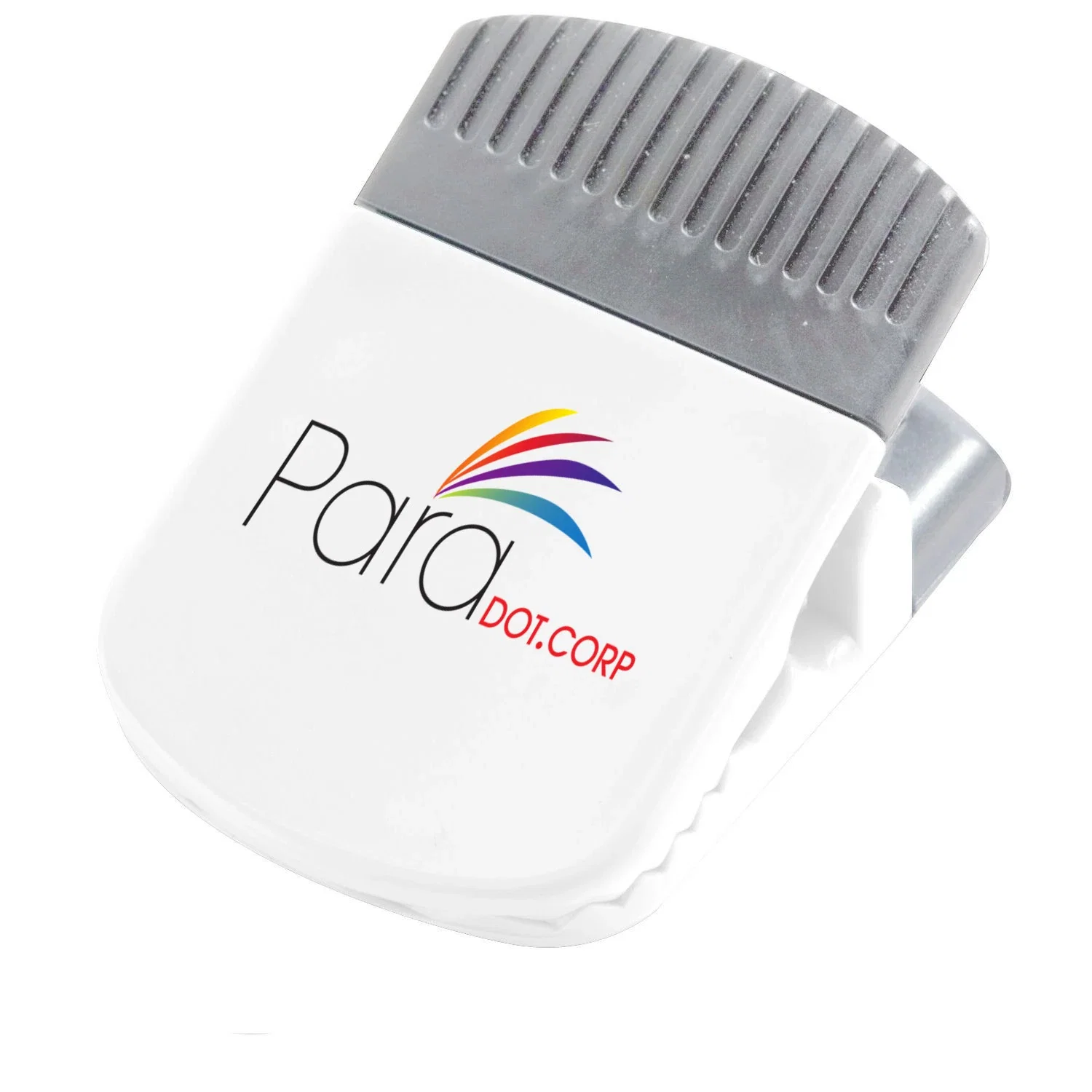 Imprinted Power Clip Jumbo — Gray-White — view 3