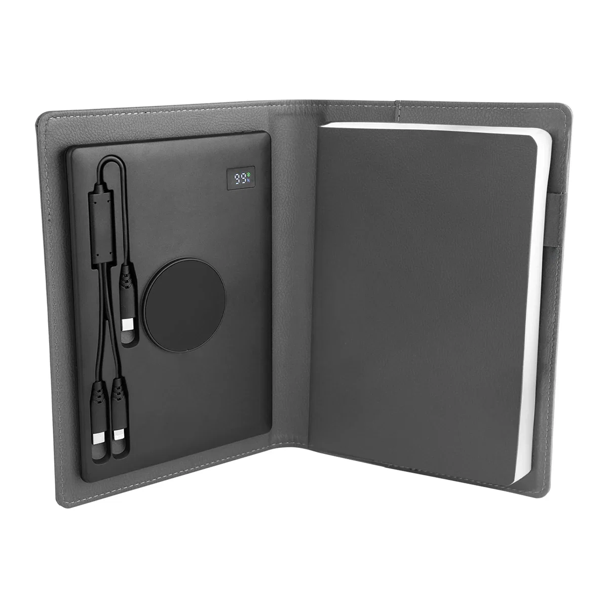 Phone charging while resting inside the open case