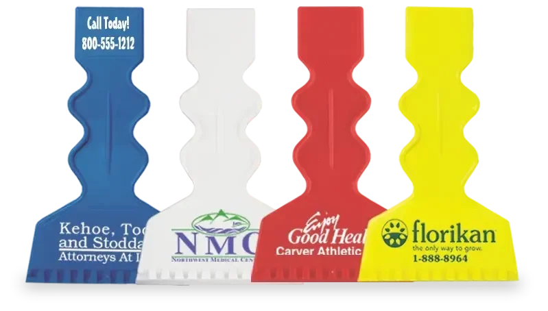 Power-Grip Ice Destroyer. Impact styrene ice scraper with grip handle for winter auto dealer giveaways