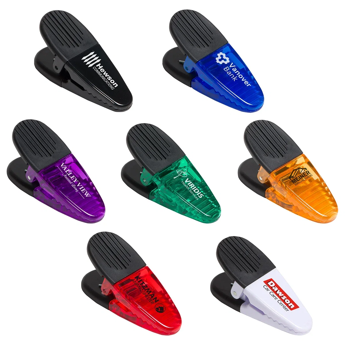 Power Spring-Loaded Magnetic Clip, custom branded promotional memo clip front view