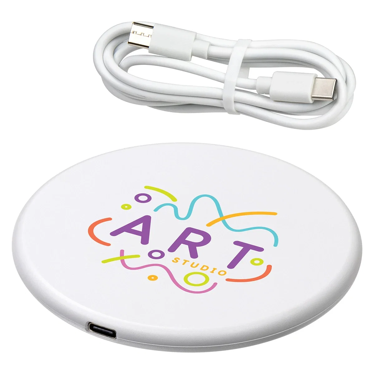 Side profile of the custom Power Up 15W Wireless Charger