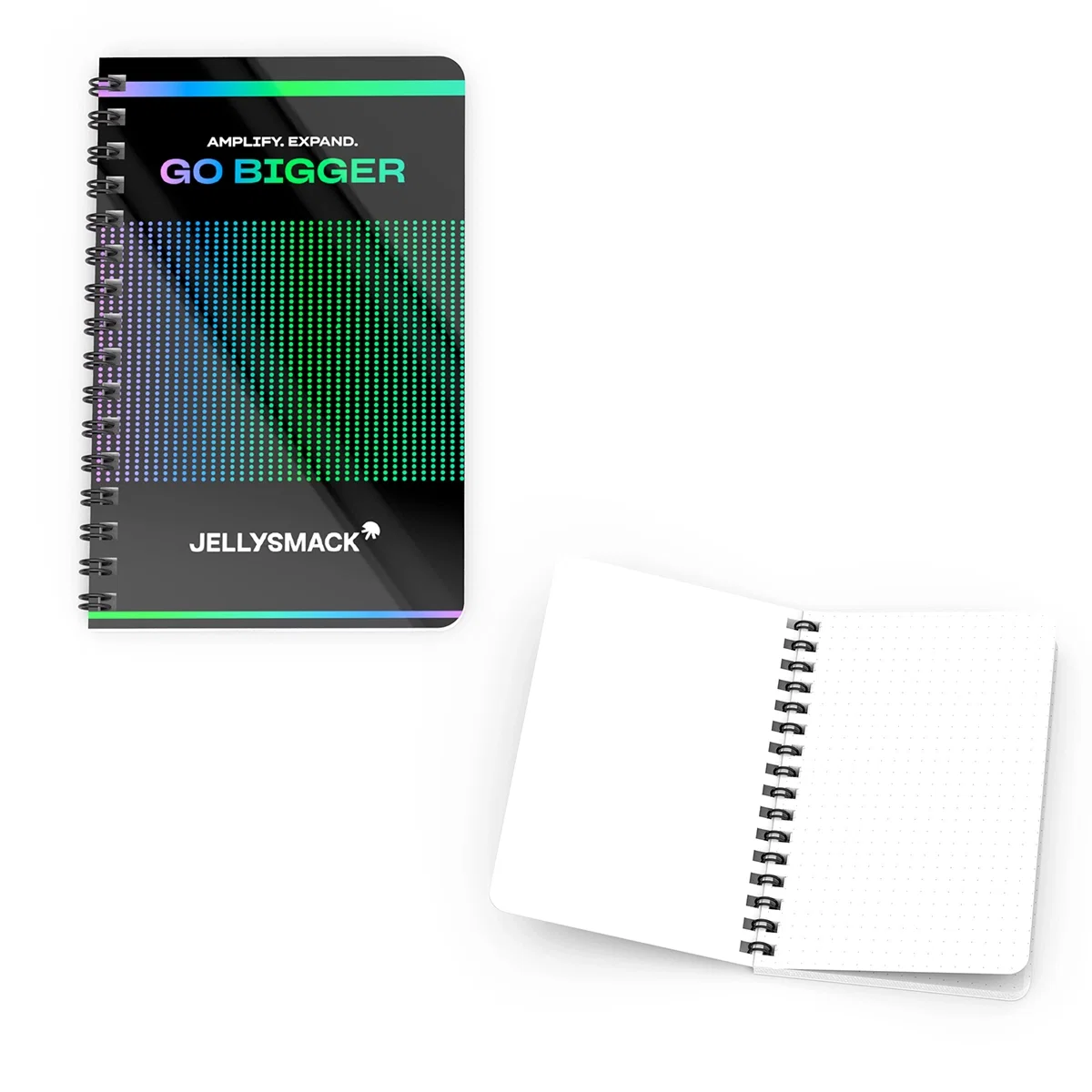 Acorn side bound notebook shown closed with a plain white cover