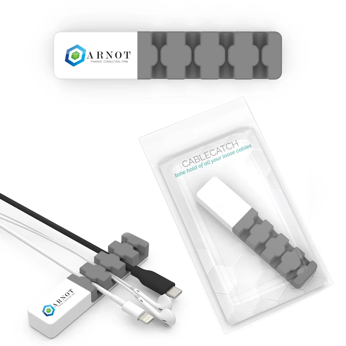 Compact desk accessory for keeping a single charging cable within reach