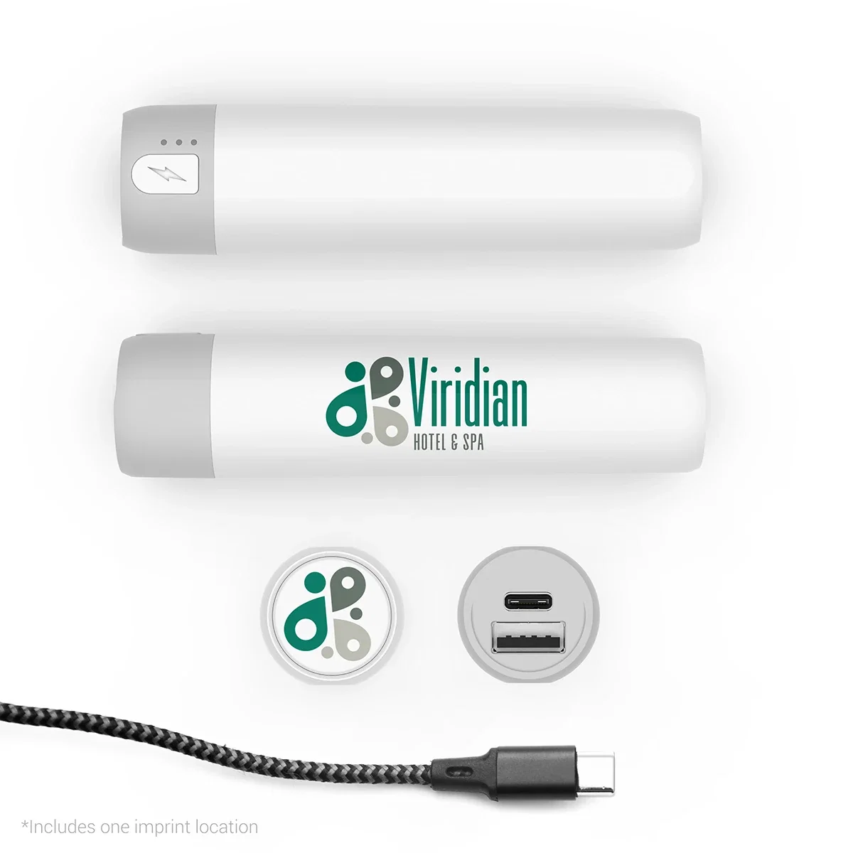 Top face of the backup battery shown flat for branding