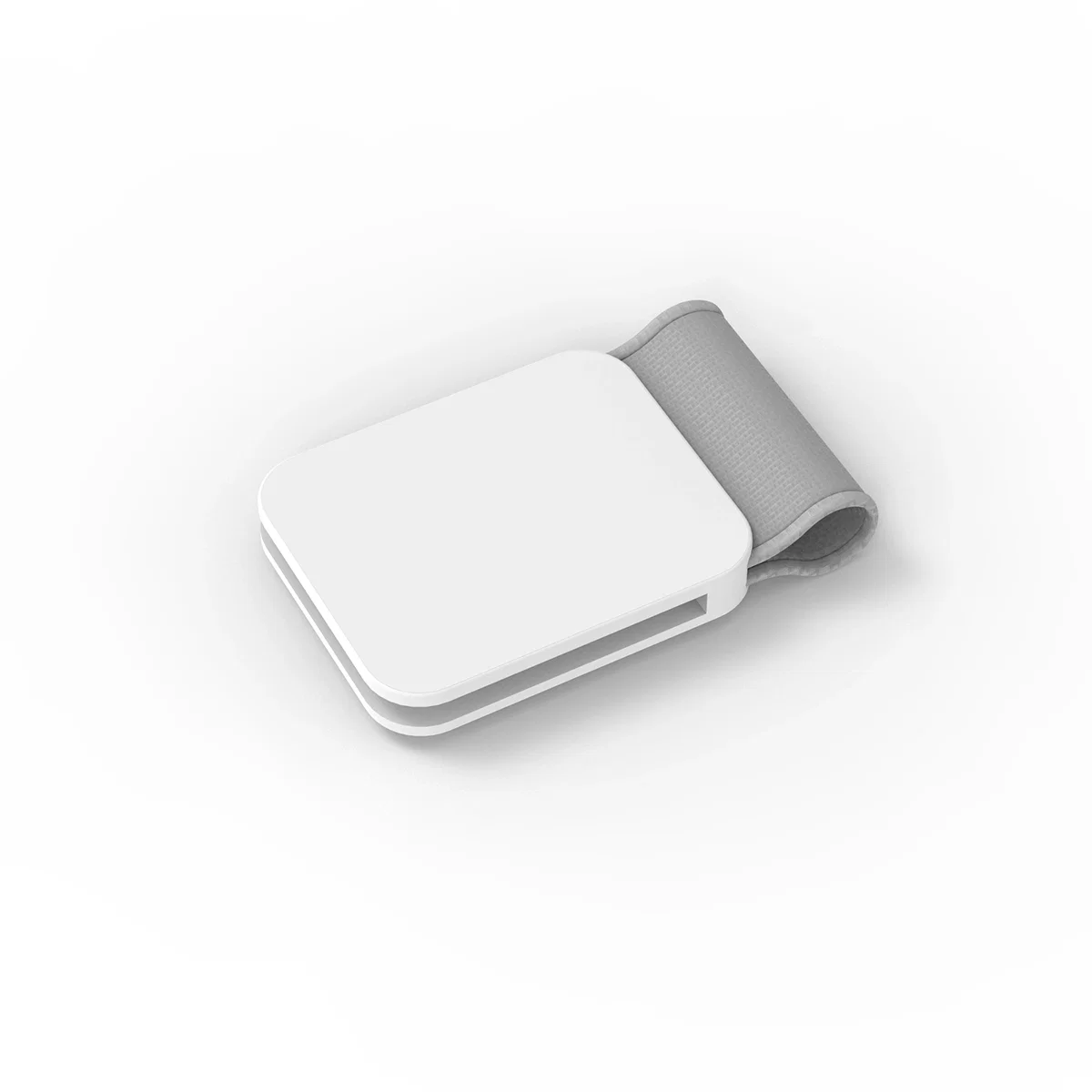 Small clip attachment photographed at an angle