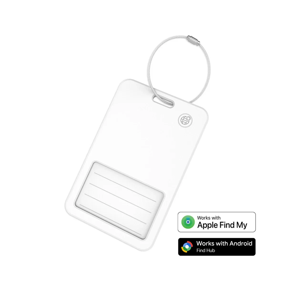 Mailing envelope shown next to the slim white card