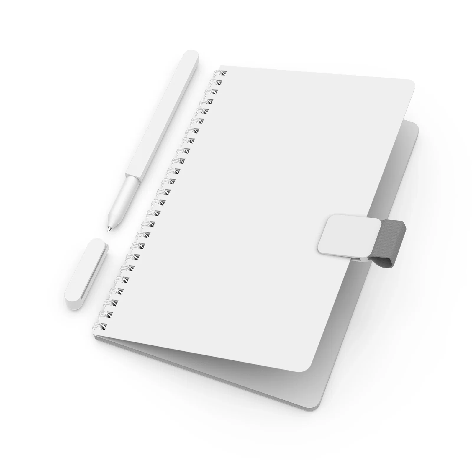 Cover of the notepad shown with its white coil binding