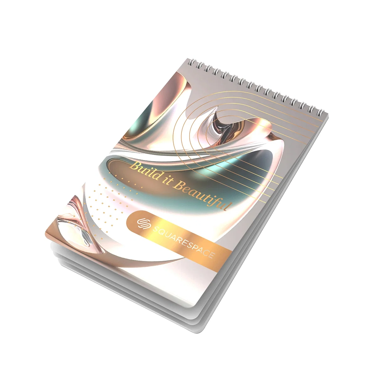 Opened flat to show the blank pages inside