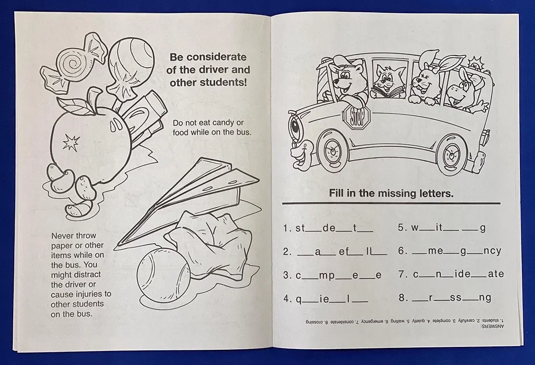 Practice School Bus Safety Coloring Book — view 2