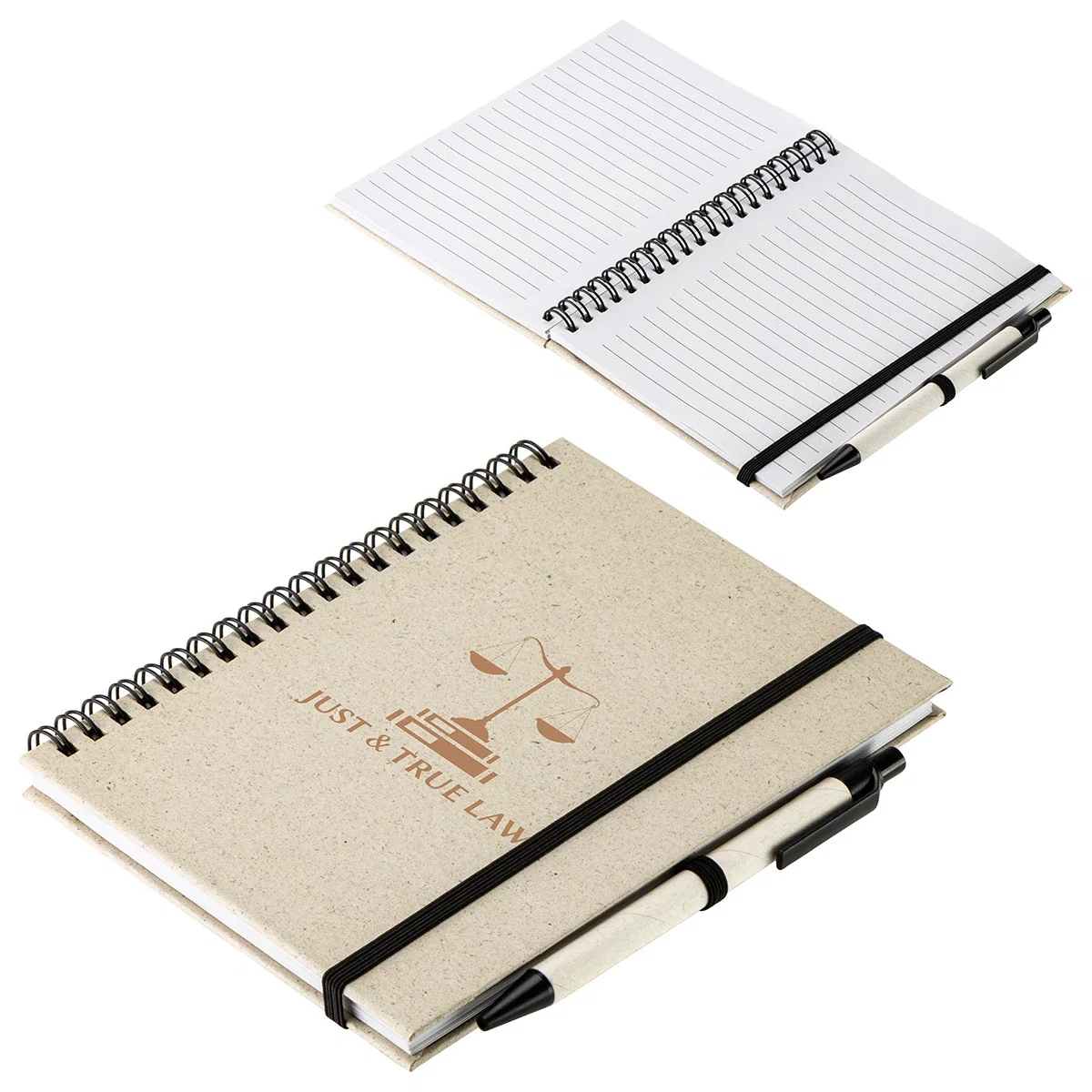 Close-up of the Prairie notebook's fragrant grass-textured cover