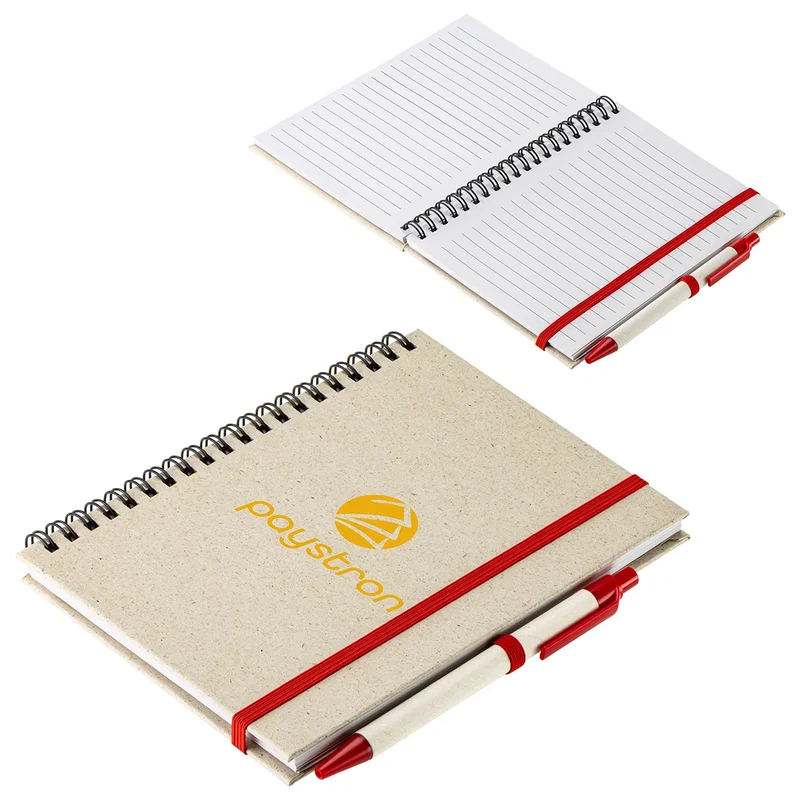 Close-up of the pen included with the Prairie Fragrant Grass Recycled Notebook