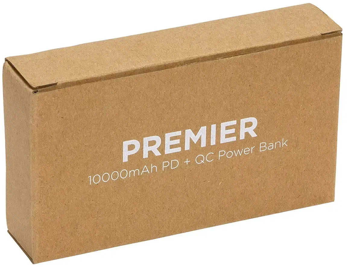 Premier 10000mAh power bank, custom logo imprint area detail