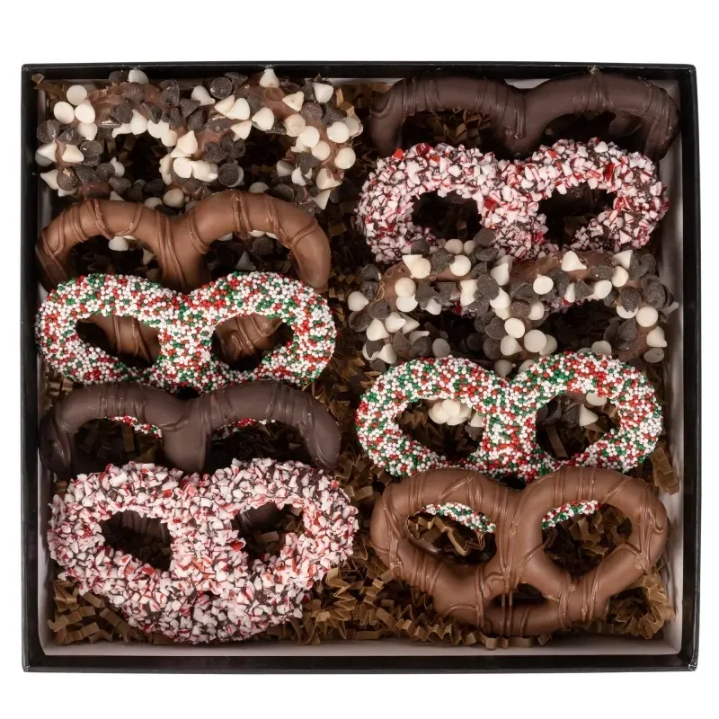 Premier Chocolate Pretzel Gift Box with Full Color Lid — view 4