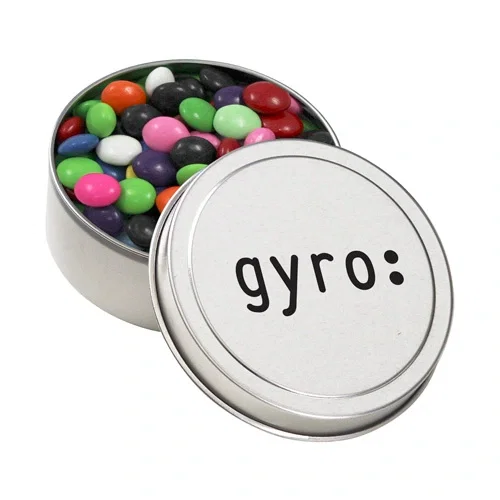 Premium Large Round Tin Container with Lid — view 2