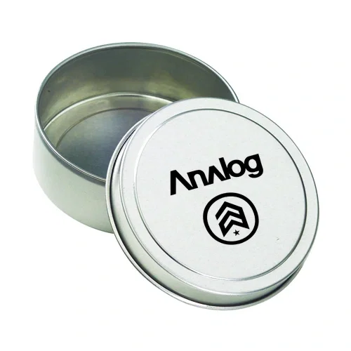Premium Large Round Tin Container with Lid — view 3