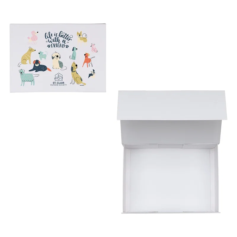 Premium Magnetic Closure Gift Box opened to show the interior lining, medium size