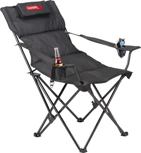 Padded Reclining Camping Chair, 400 lb Steel Frame