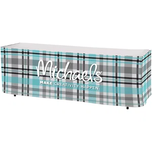 Premium Polyester All-Over Full-Color Table Skirt, 3-Sided 8 Ft