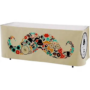 Premium Polyester Full-Color Table Skirt, 3-Sided, 6 ft