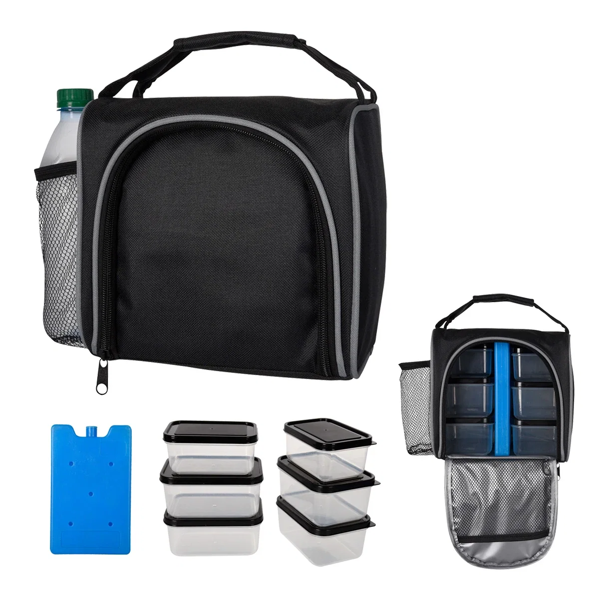 Gray accent trim shown along the zipper