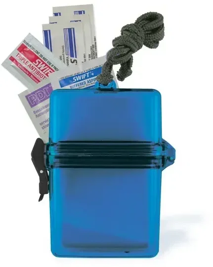 Preserver Personal Protector Kit - First Aid. Waterproof plastic first aid kit case with adjustable strap for outdoor events
