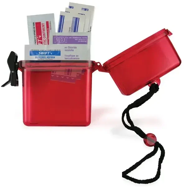 Preserver Personal Protector Kit - First Aid. Waterproof plastic first aid kit case with adjustable strap for outdoor events