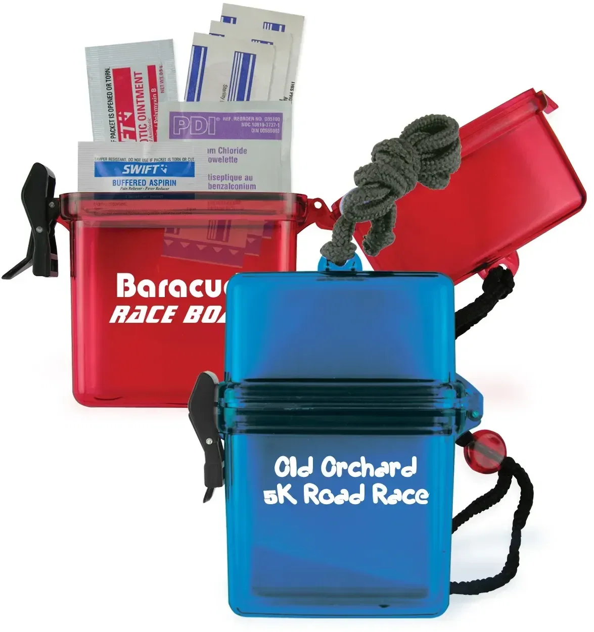 Preserver Personal Protector Kit - First Aid. Waterproof plastic first aid kit case with adjustable strap for outdoor events
