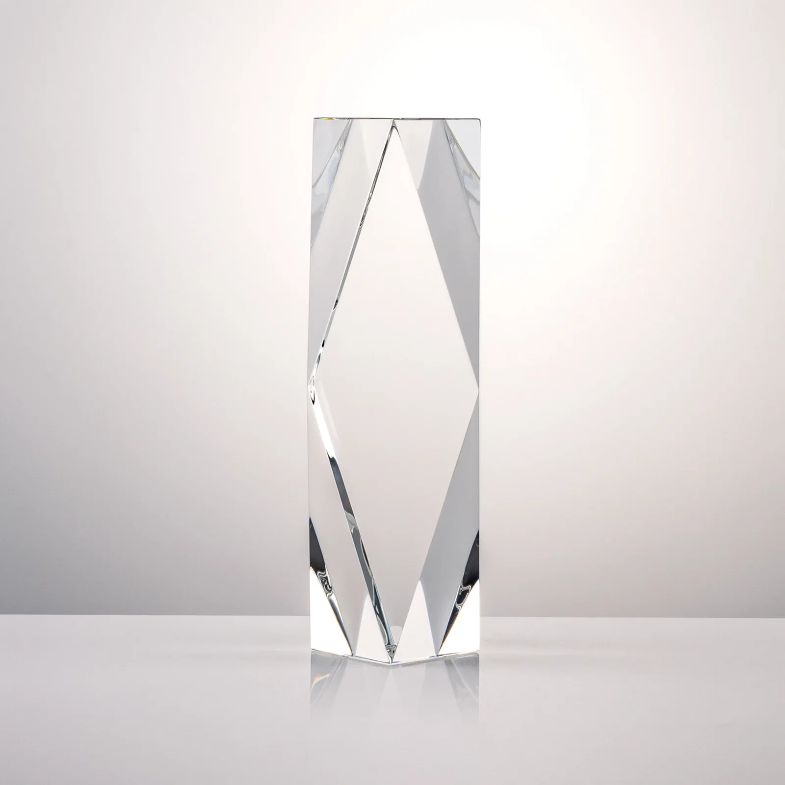 Personalized Optical Crystal Diamond Award with Rippled Facets for employee recognition
