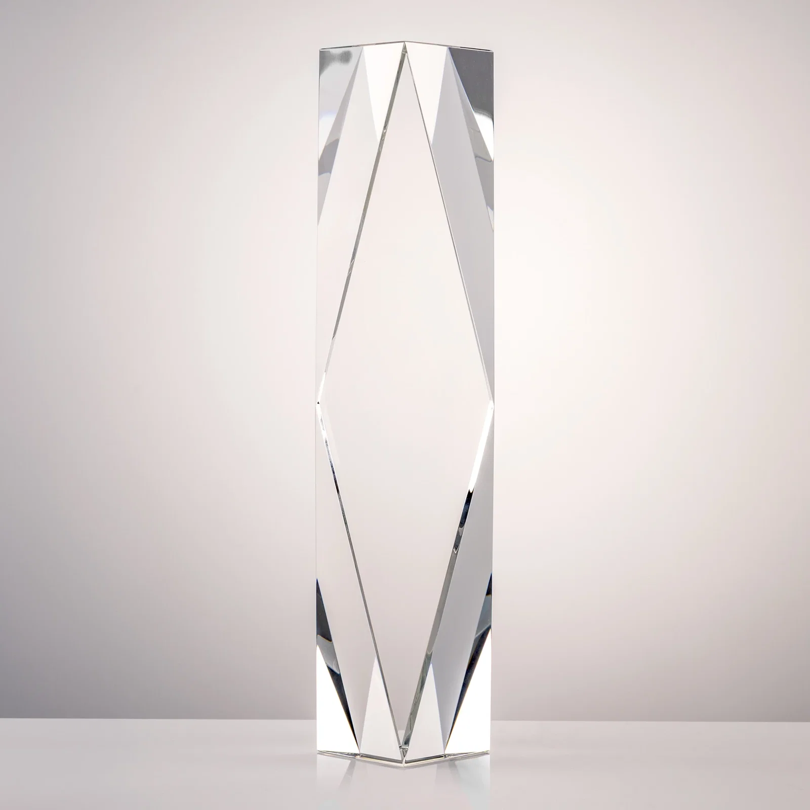 Personalized Optical Crystal Diamond Award with Rippled Facets for service anniversary gifts