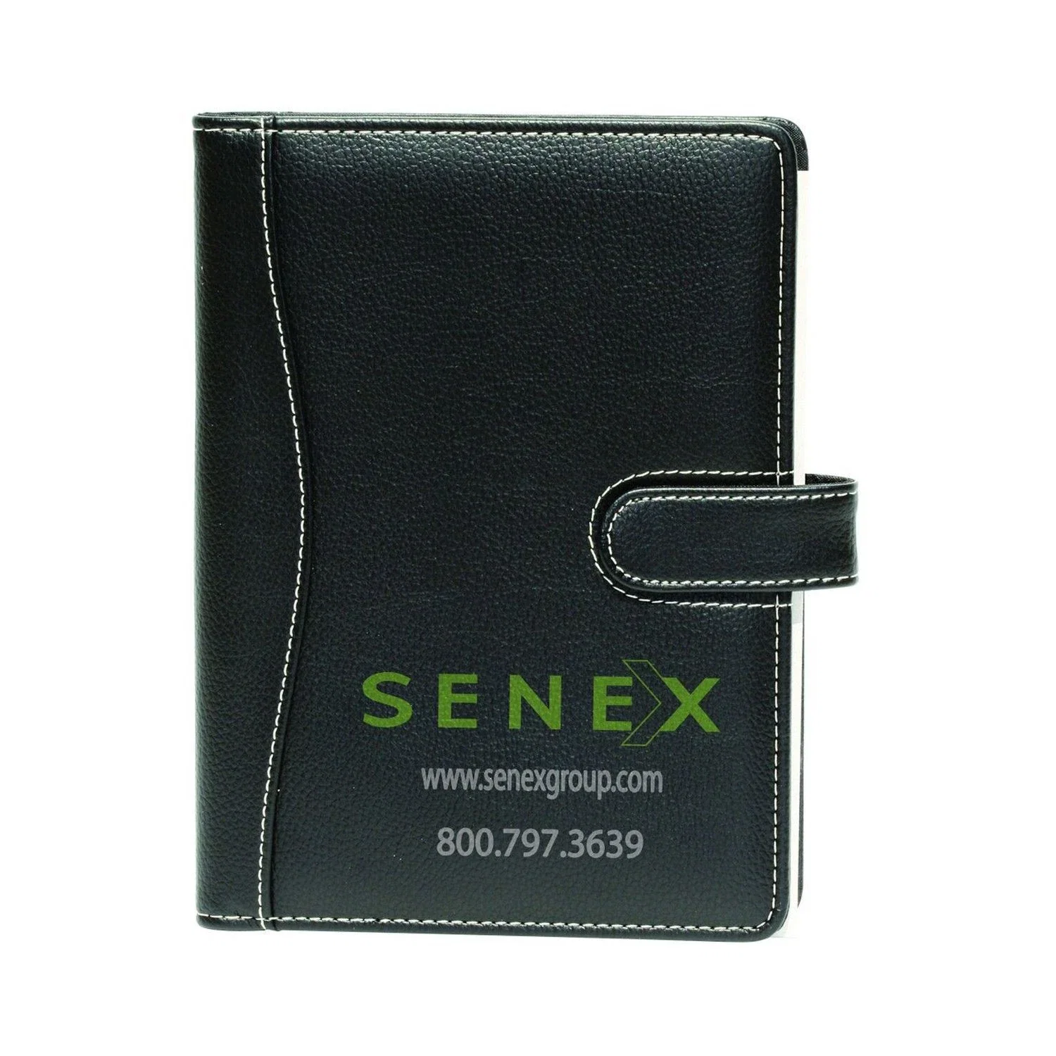 President Stitched PVC Junior Size Portfolio — Black — view 3
