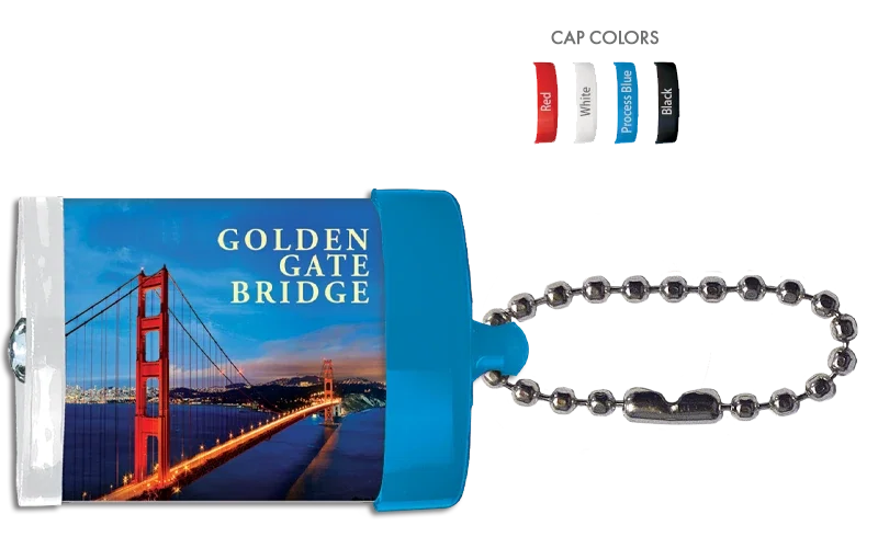 Pressalite Squeeze-On LED Keychain Light. Squeeze-on LED keychain light for auto club and safety program giveaways