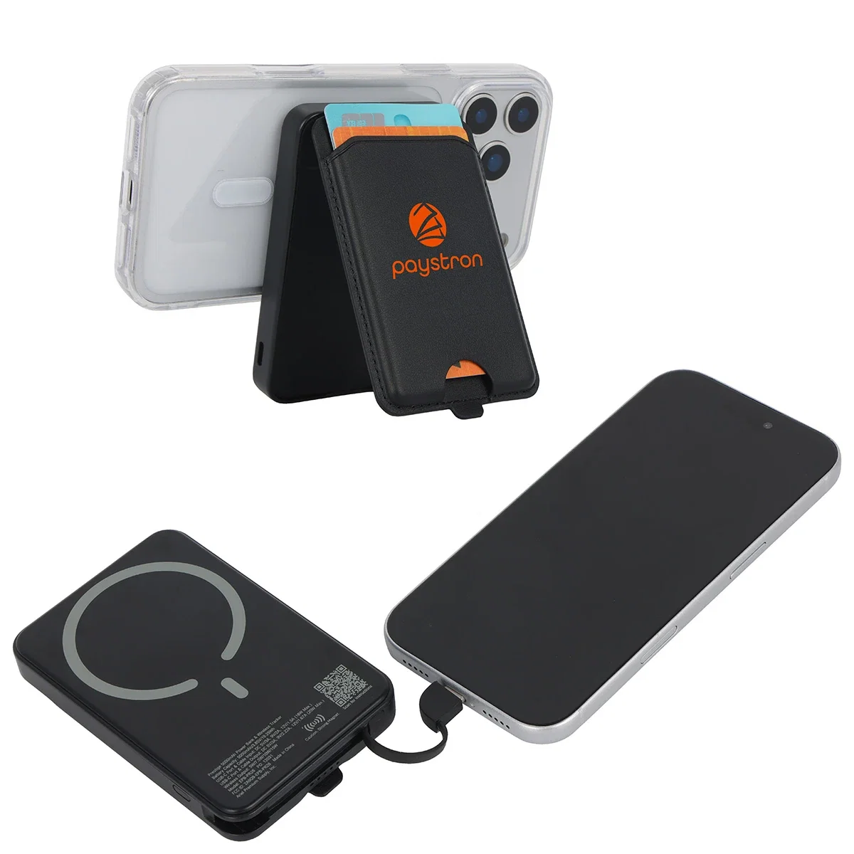 Close-up of the Prestige Power Bank's built-in card holder slot