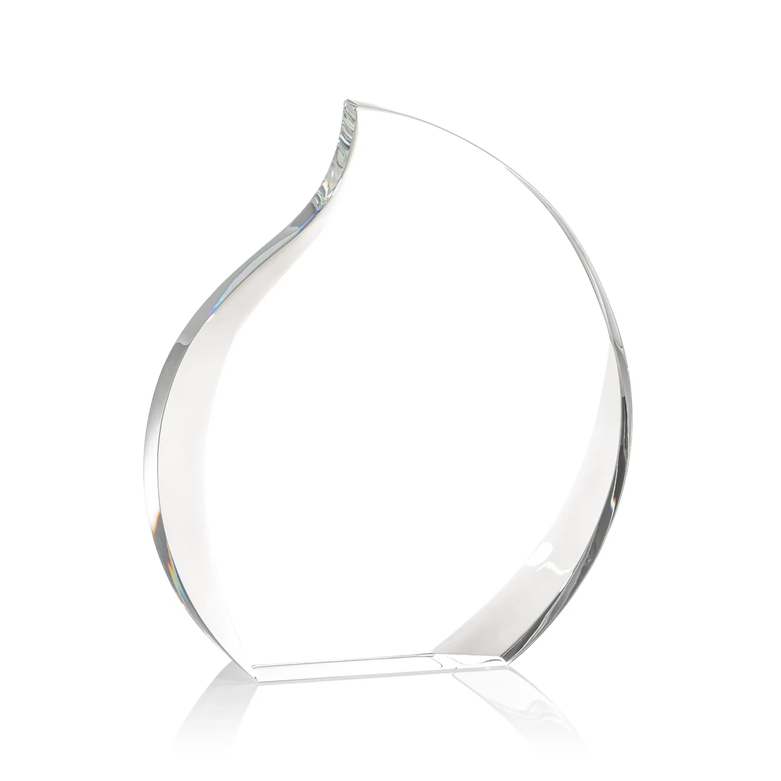 Custom Optical Crystal Flame Award With Interchanging Bevels for service anniversary gifts