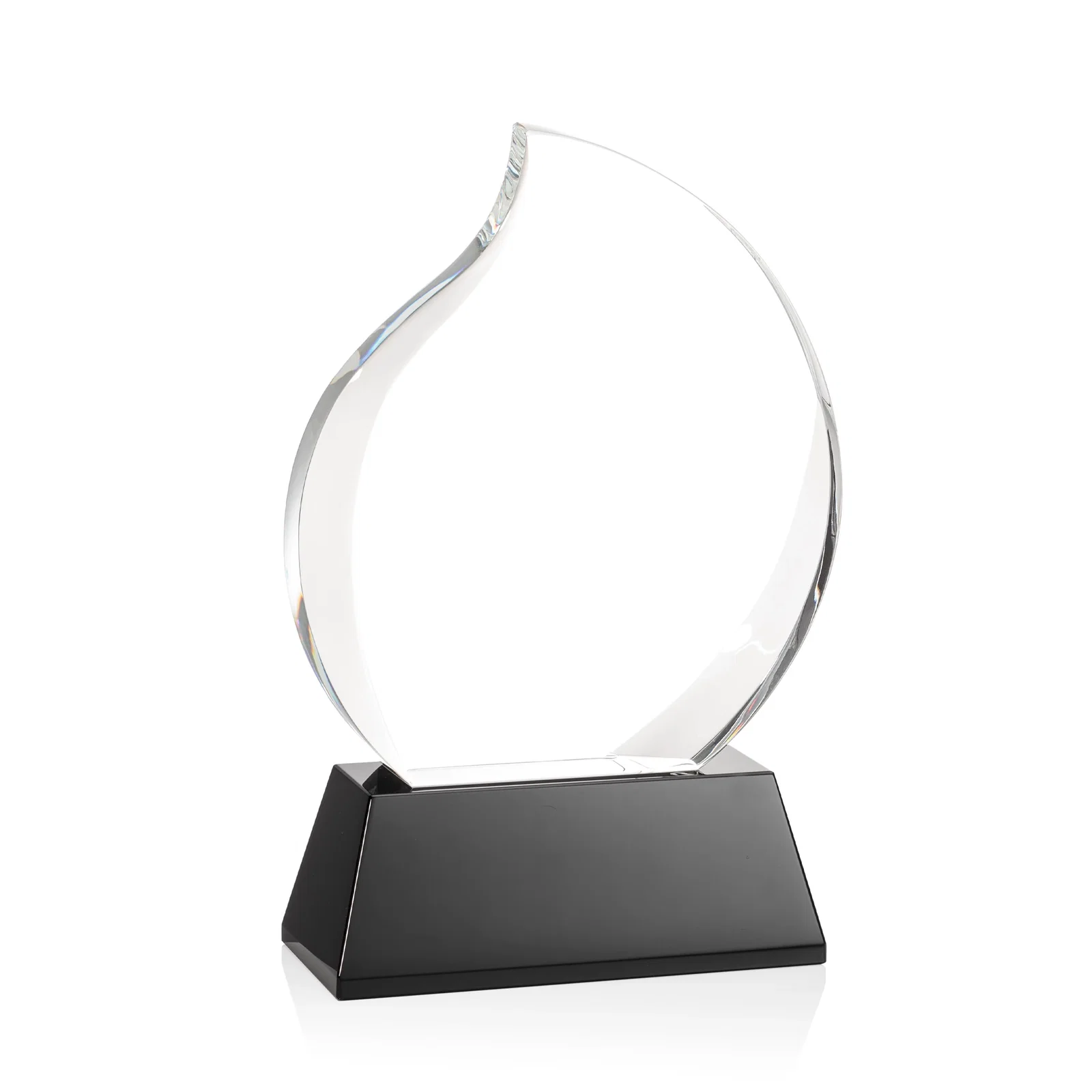 Personalized Optical Crystal Flame Award With a Full-Color Printed Base for graduation ceremonies
