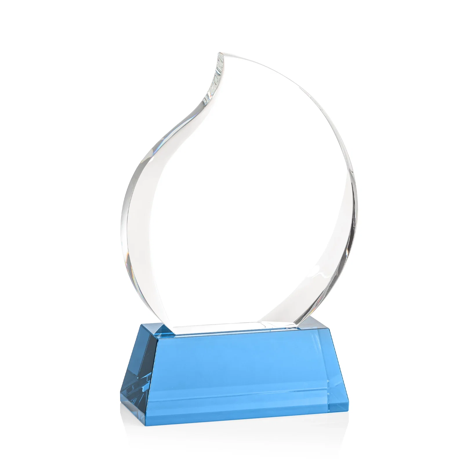 Personalized Optical Crystal Flame Award With a Full-Color Printed Base for volunteer appreciation