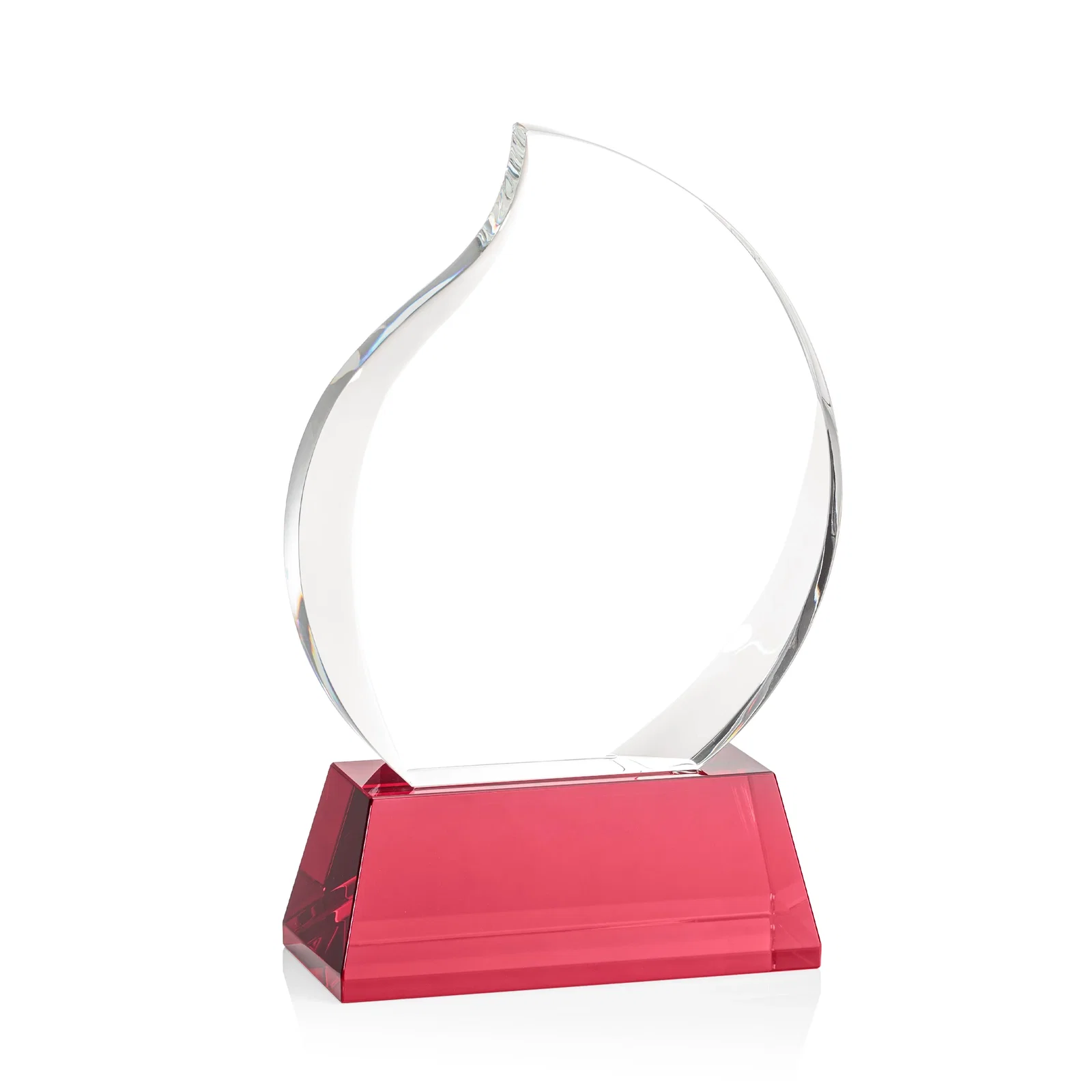 Promotional Optical Crystal Flame Award With a Full-Color Printed Base for employee recognition