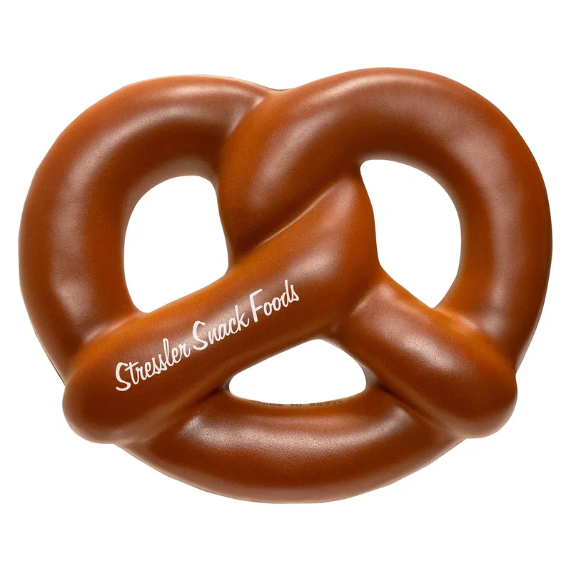 Close-up of the custom Pretzel Stress Reliever's textured surface