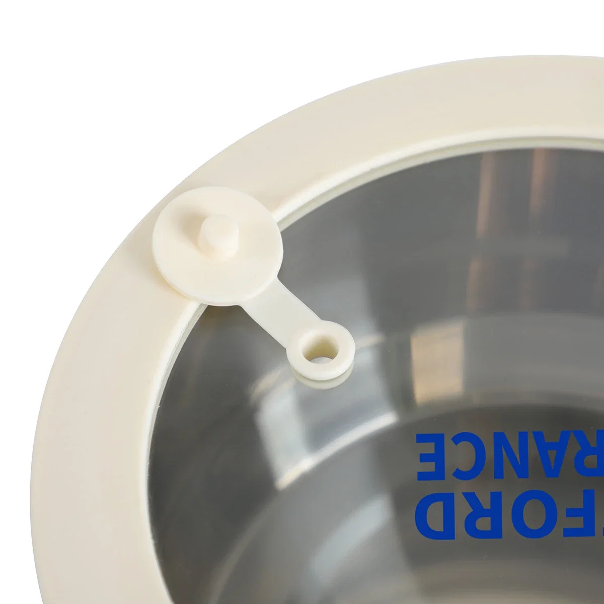 Close-up of the Prima Stainless Steel Bowl's vented glass lid