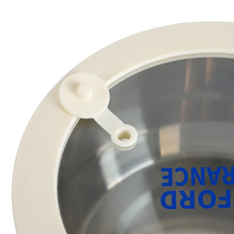 Close-up of the Prima Stainless Steel Bowl's vented glass lid