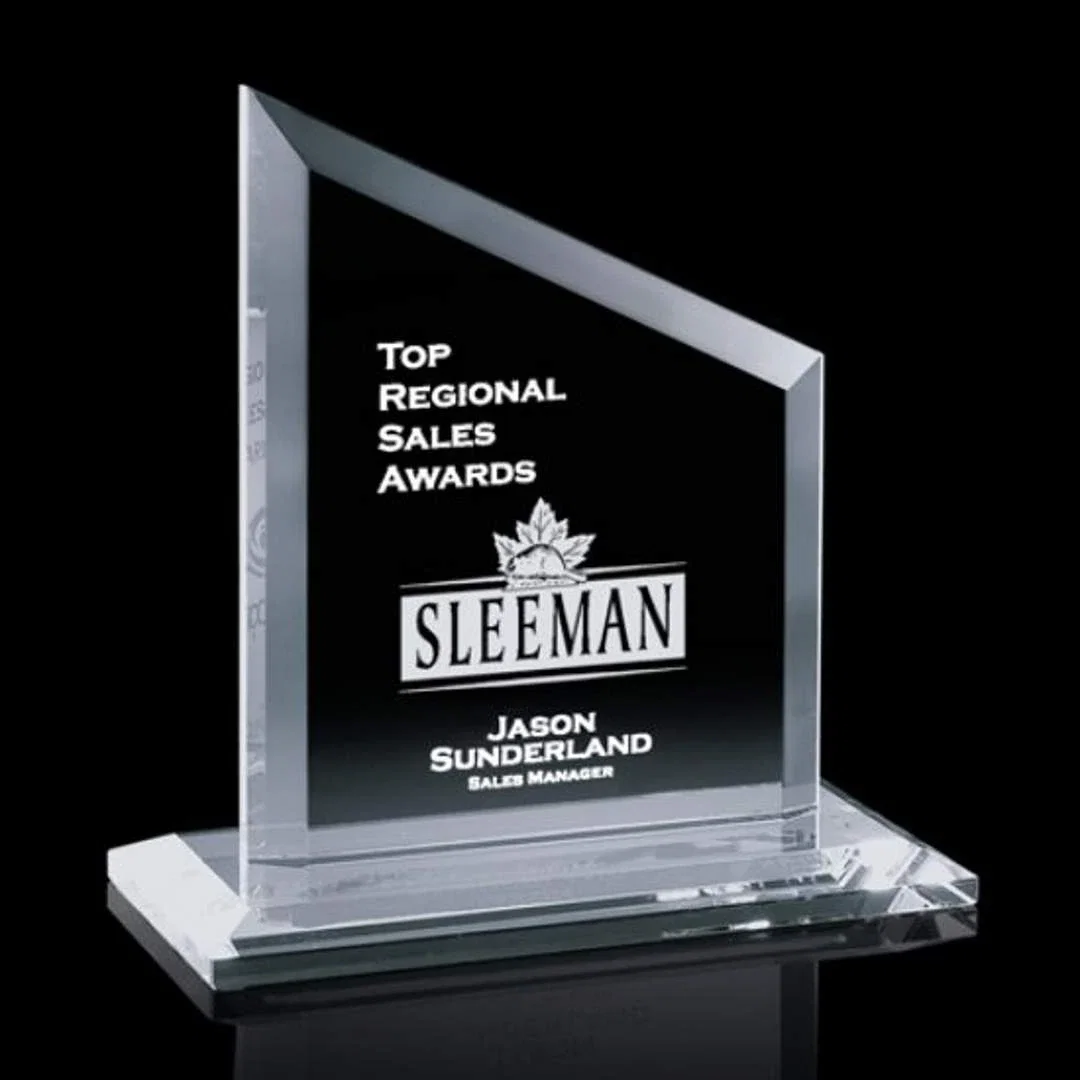 Custom Starfire Crystal Award in Clear-Only Finish, awards for corporate award ceremonies