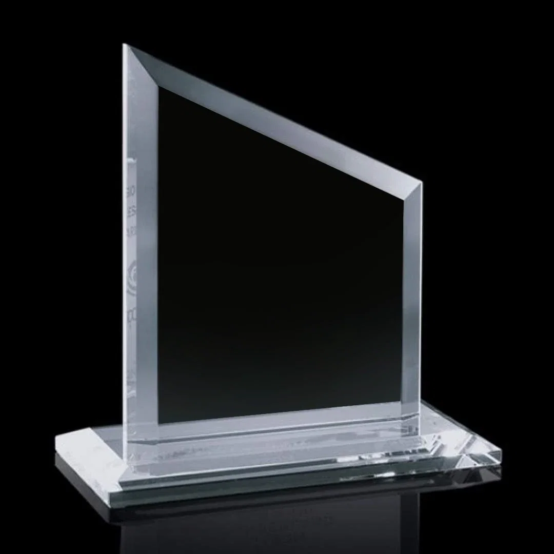 Custom Starfire Crystal Award in Clear-Only Finish, awards for retirement presentations