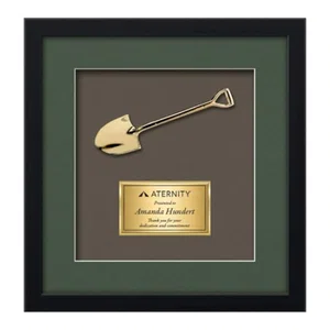 Gold-Plated Cast Shovel Shadow Box Framed Award