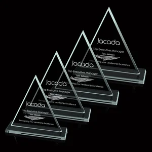 Jade Glass Triangle Award With Optional Starfire Glass