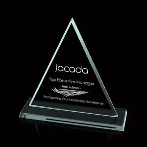 Jade Glass Triangle Award With Optional Starfire Glass
