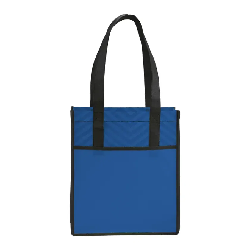 Printed Chevron Non-Woven Shopper Tote — view 2