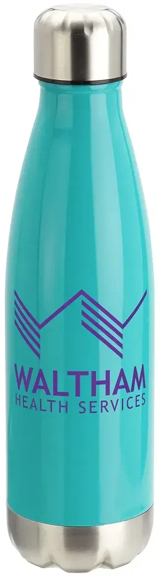 Branded Prism stainless steel bottle side profile, promotional copper-coated drinkware