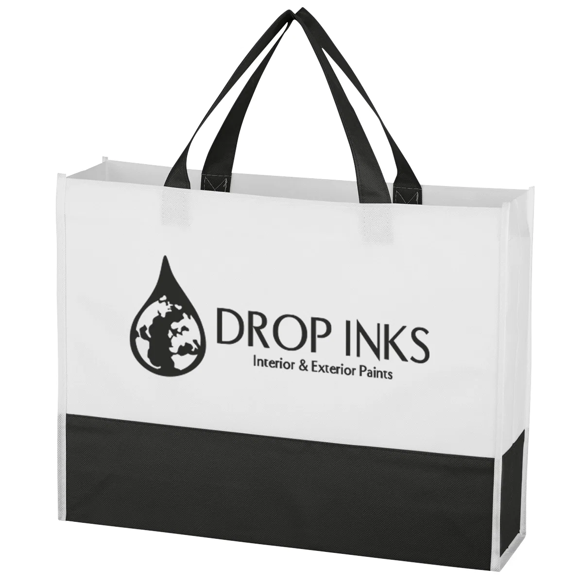 White tote bag finished with a contrasting colored border