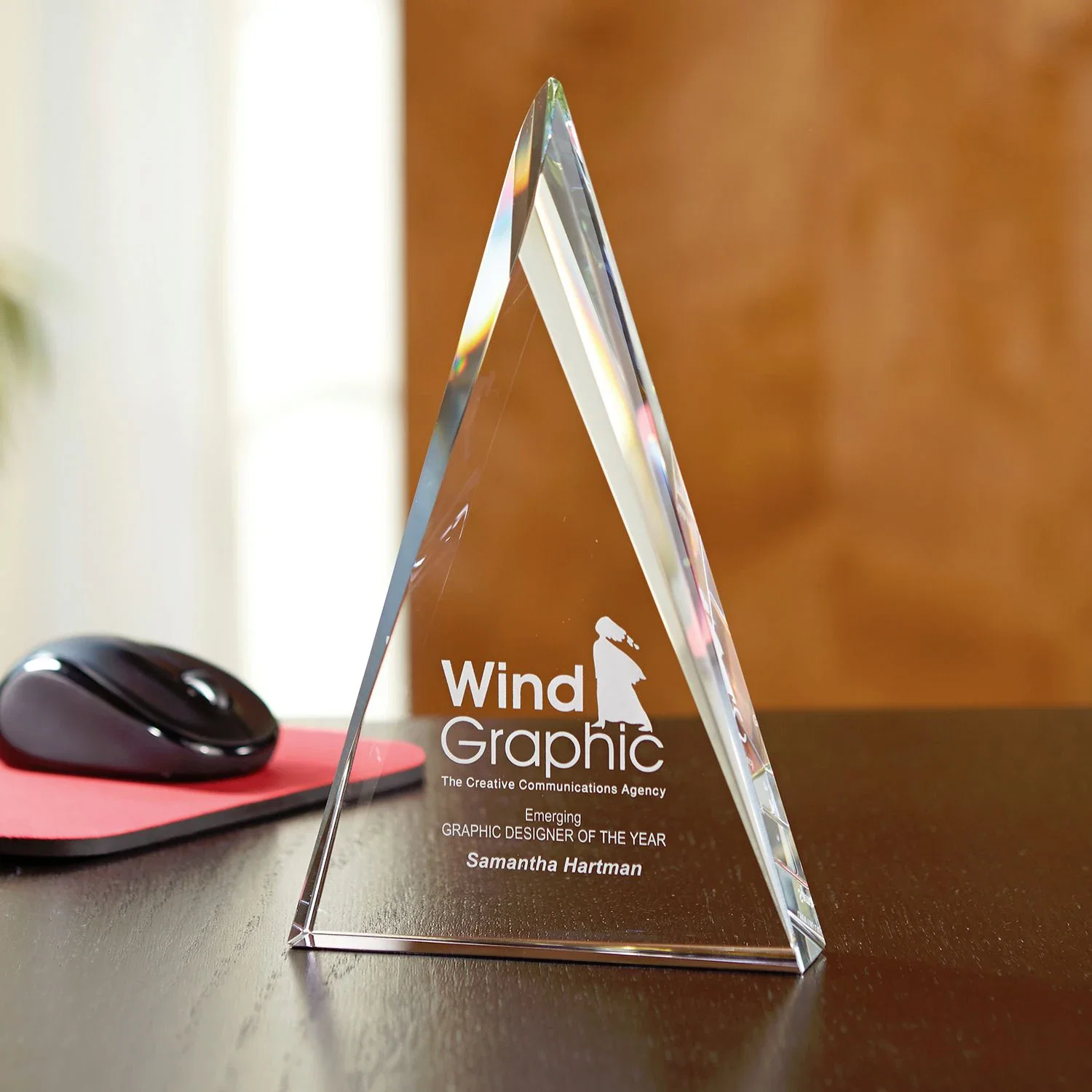 Promotional Prism Triangle Award — Clear — view 2